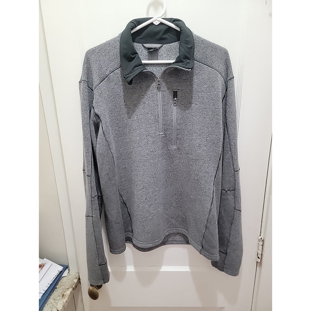 KUHL Revel 1/4 Zip Sweatshirt Sweater Gray Fleece Lined.  Men's XL